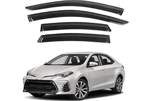 IMMORTAL GROUP IG Window Visor for Toyota Corolla Sedan 2014-2019, Rain Guard Tape-On Sun Wind Side Vent Window Deflector Mugen Style, 2014 2015 2016 2017 2018 2019 (Sedan Only)