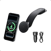 Anker MagGo Wireless Car Charger (Pad), 15W Qi2 Certified Fast Charging Car Adapter with Alloy B Strong Hold, 360° Adjustable