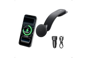 Anker Nano Magnetic Wireless Car Charger, 360° Adjustable Mount Car Charger with Detachable Pad, 15W Qi2 Certified with Alloy Bracket, Fast Charging for iPhone 17/16/15/14/13 Series (Adapter Included)