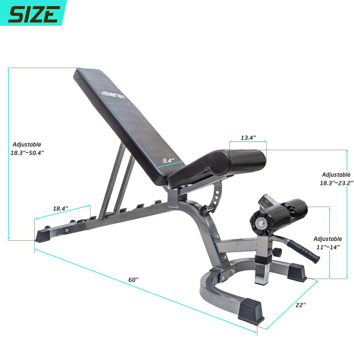 Ghế tập tạ điều chỉnh độ dốc Merax Ghế tập tạ điều chỉnh độ dốc Merax