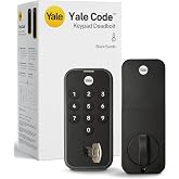 Yale Digital Keypad Deadbolt, Keyless Entry Door Lock, Black Suede | Yale Code Front Door Lock with Code, Electronic Deadbolt, 20 Codes, Auto-Lock, Backlit Keypad, Backup Key