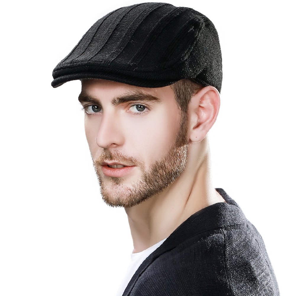 dockers men's wool newsboy cap with ear flaps