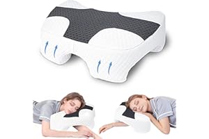SAHEYER Side Sleeper Pillow with Arm Holes, Upgraded Shoulder Relief System for Neck Pain, Multi-Angle Memory Foam Arm Pillow for Adults, Suitable for Side, Back and Stomach Sleepers - Grey