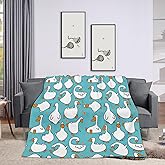 Throw Blanket 30x40 Inch,Cartoon Funny Goose Cozy Soft Lightweight Fuzzy Flannel Blanket 40x30 Inch Suitable for Couch Bed Sofa Living Room in All Seasons