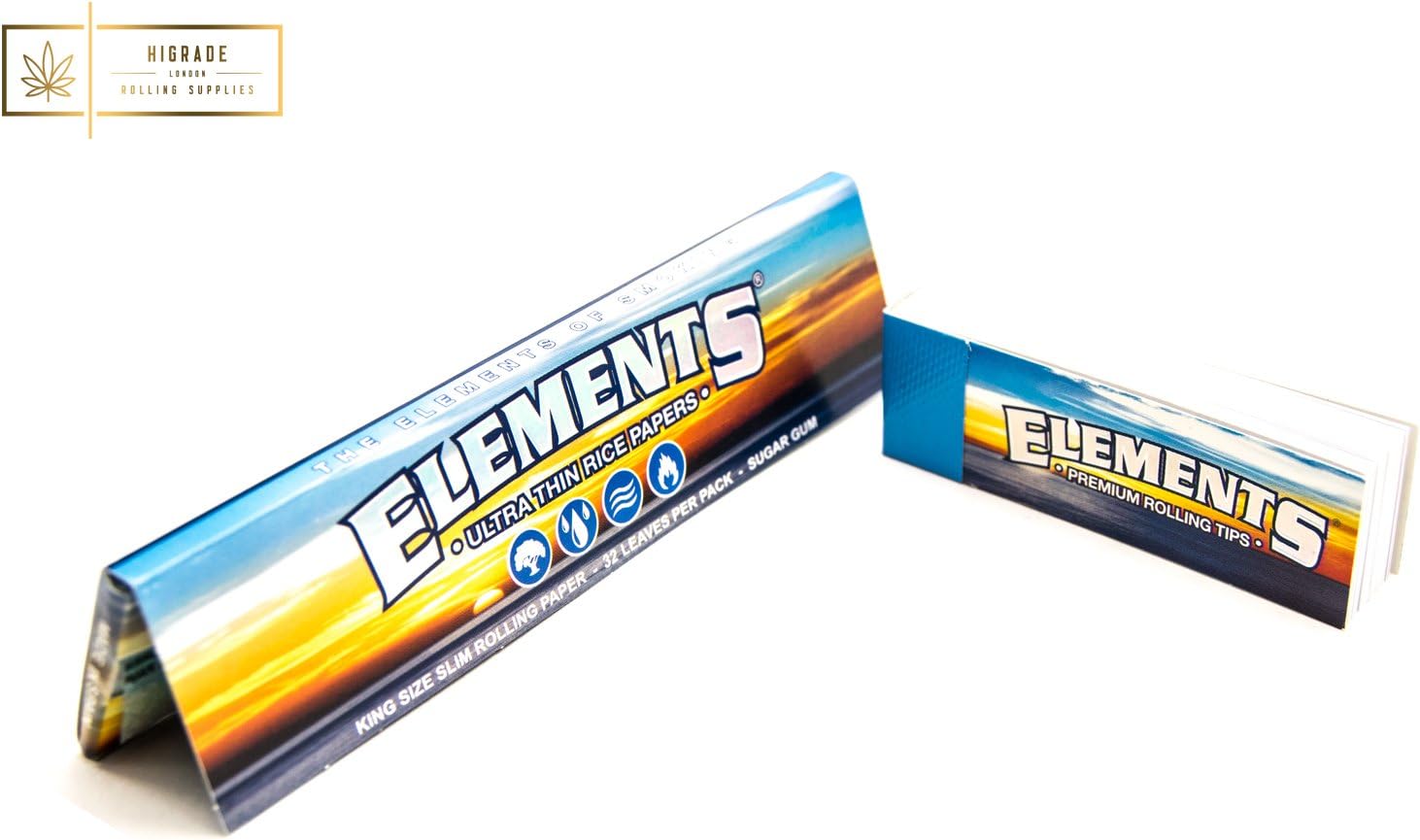 [5 Packs] Elements King Size Slim Rolling Papers with [4 Booklets] of ...