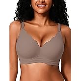 VRVOCIE Wireless Bras for Women No Underwire Crossover V Mesh Seamless Supportive Bralettes Full Coverage Everyday Bra