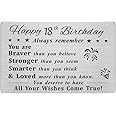 DEGASKEN Happy 18th Birthday Card, 18 Year Old Birthday Gifts for Boys Girls Teens, Permanent Engraved Steel Wallet Card