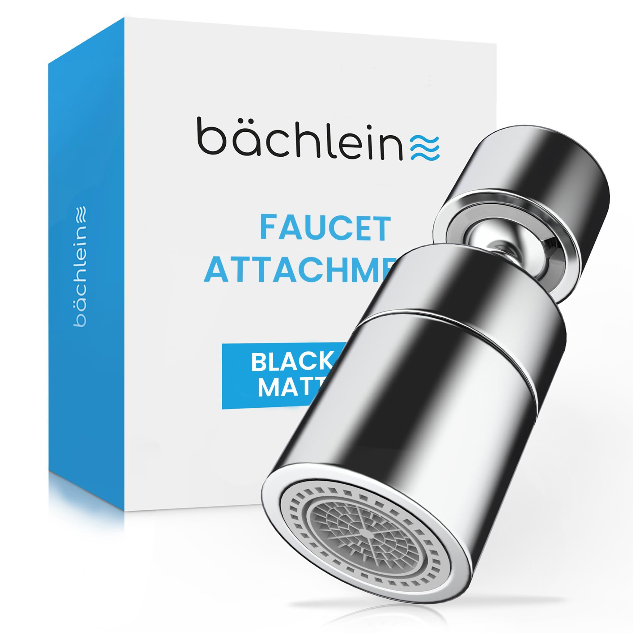 Bächlein Universal Tap Attachment in Chrome with Two Spray Types - Rotatable Tap Aerator for Kitchen Fixtures