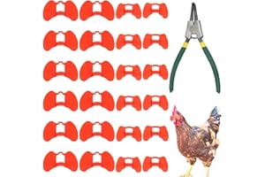 DOUBLEWOOD Pinless Peepers for Chickens, 25 Pcs Anti-Pecking Goggles with Pliers, Chicken Blinders and Plier Tool, Chicken Glasses Pheasant Poultry Blinders Spectacles (12 Pcs Large and 12 Pcs Middle with Plier)