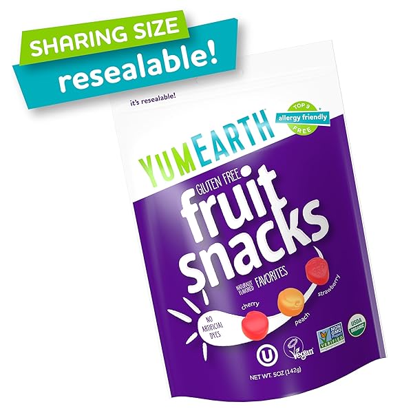 YUMEARTH ORGANIC FRUIT SNACKS, ASSORTED, 5 OZ
