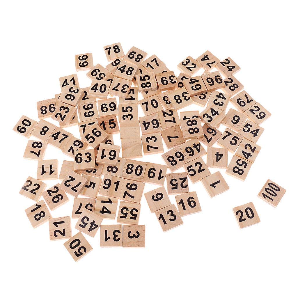 Photo 1 of 100pcs 1-100 Wooden Number Tiles Number Cube Blocks for Wedding Party Decoration