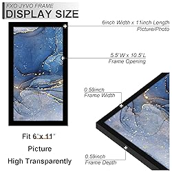 Fxojyvo 6x11 Picture Frame Set of 6, Black Frame