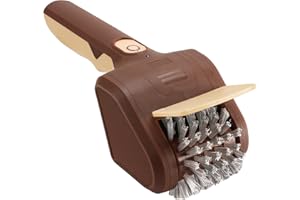 Lrly BBQ Grill Brush for Outdoor Grill, Cordless Electric Grill Cleaner, Rechargeable Grill Cleaning Stainless Steel Brush, Grill Scraper, BBQ Accessories Brown