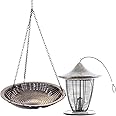 BYER OF MAINE Circles Hanging Bird Bath and Alcyon Pagoda Bird Feeder Bundle