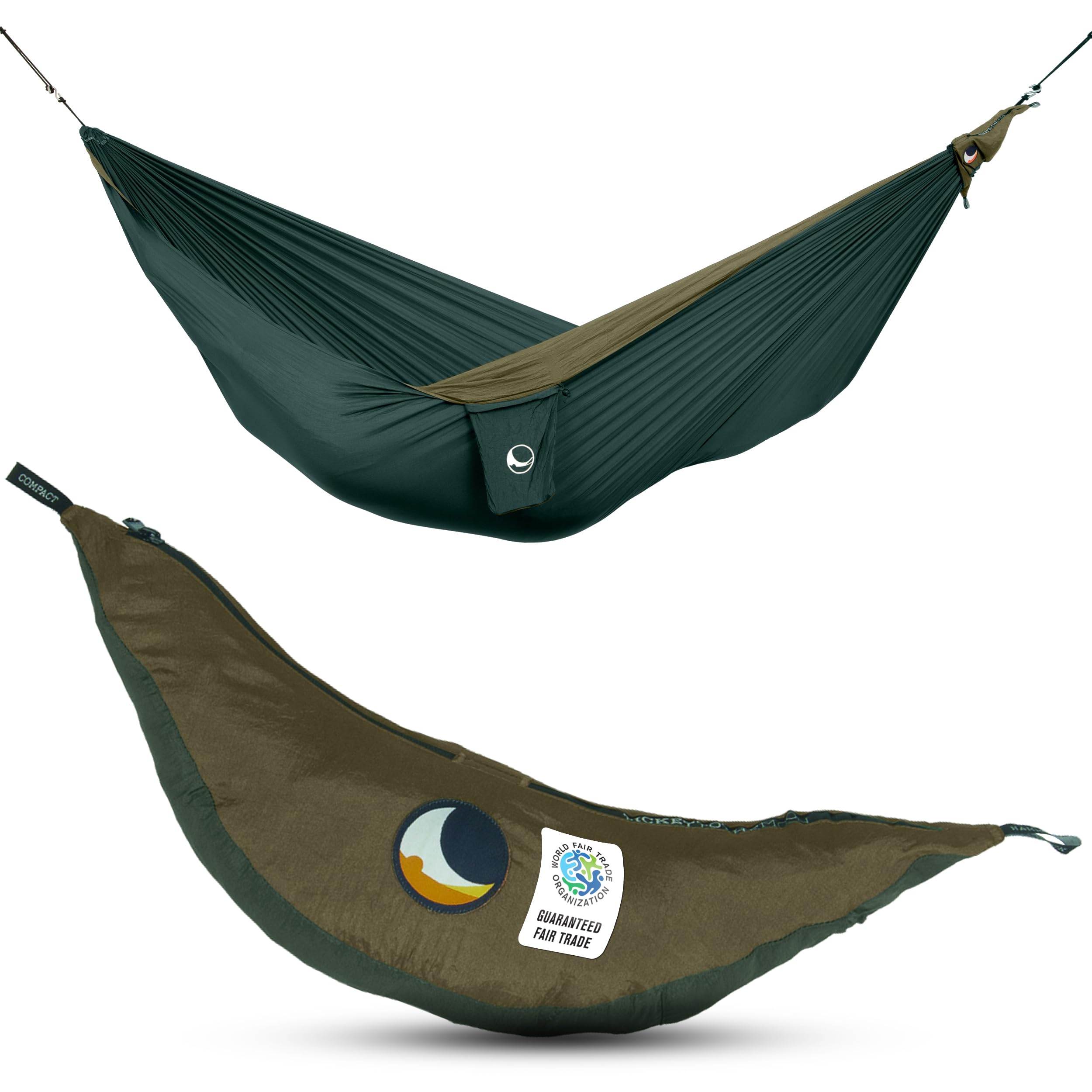 Ticket to the Moon Original Hammock - Dark Green/Army Green (2021), (3.2x2m / 10.5x6.56’)
