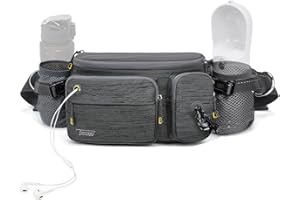 TUDEQU Hiking Waist Packs Fanny Pack with 2 Hidden Bottle Holders,Bum Bag,Lumbar Pack for Dog Walking,Hip Bag for Men Women