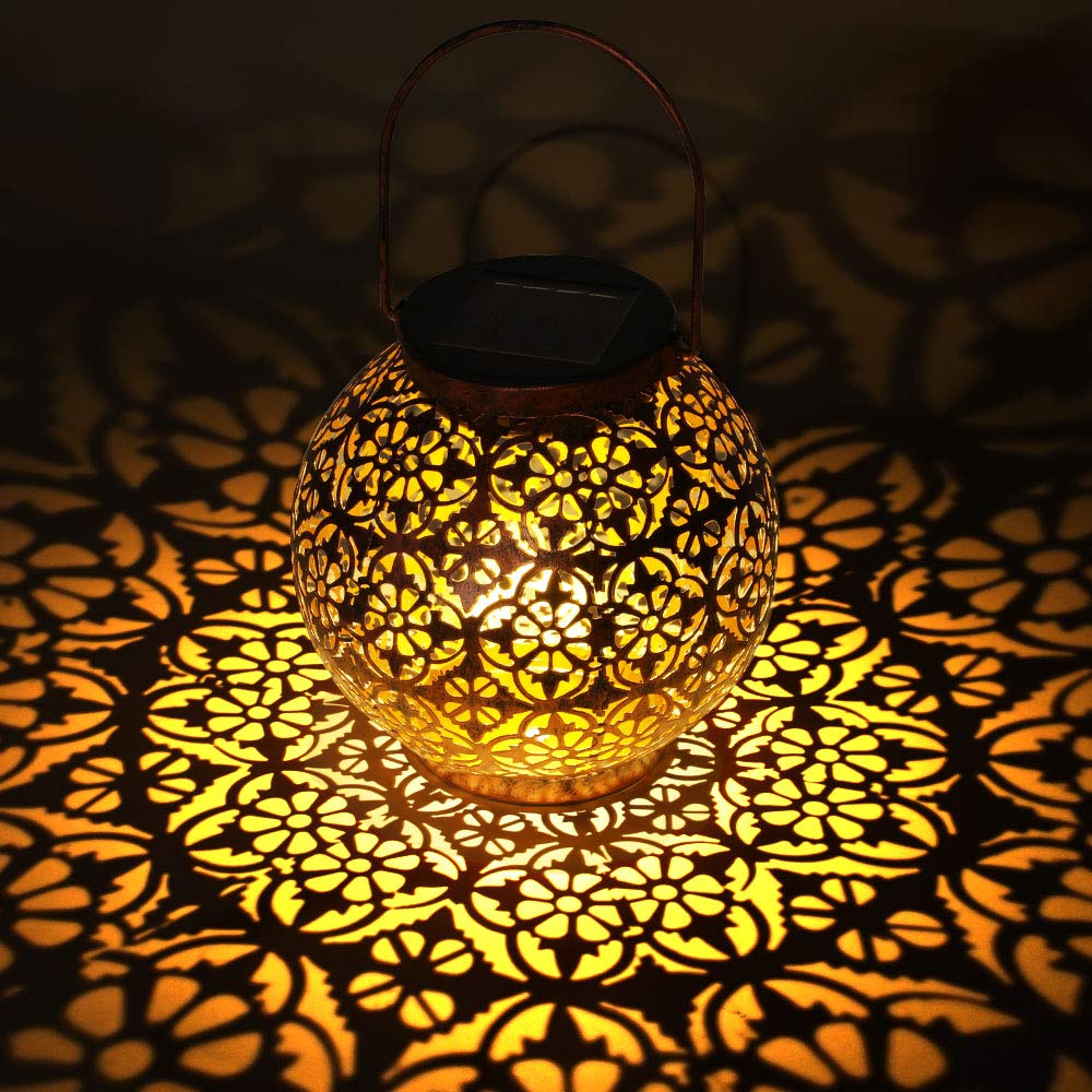 Solar Lantern Outdoor LED Solar Lights Solar Garden Lanterns Solar Lights Waterproof Hanging Lanterns Patio Decor Metal Art Garden Accessories Outdoor Decorations for ,Porch, Lawn ,Yard and Table