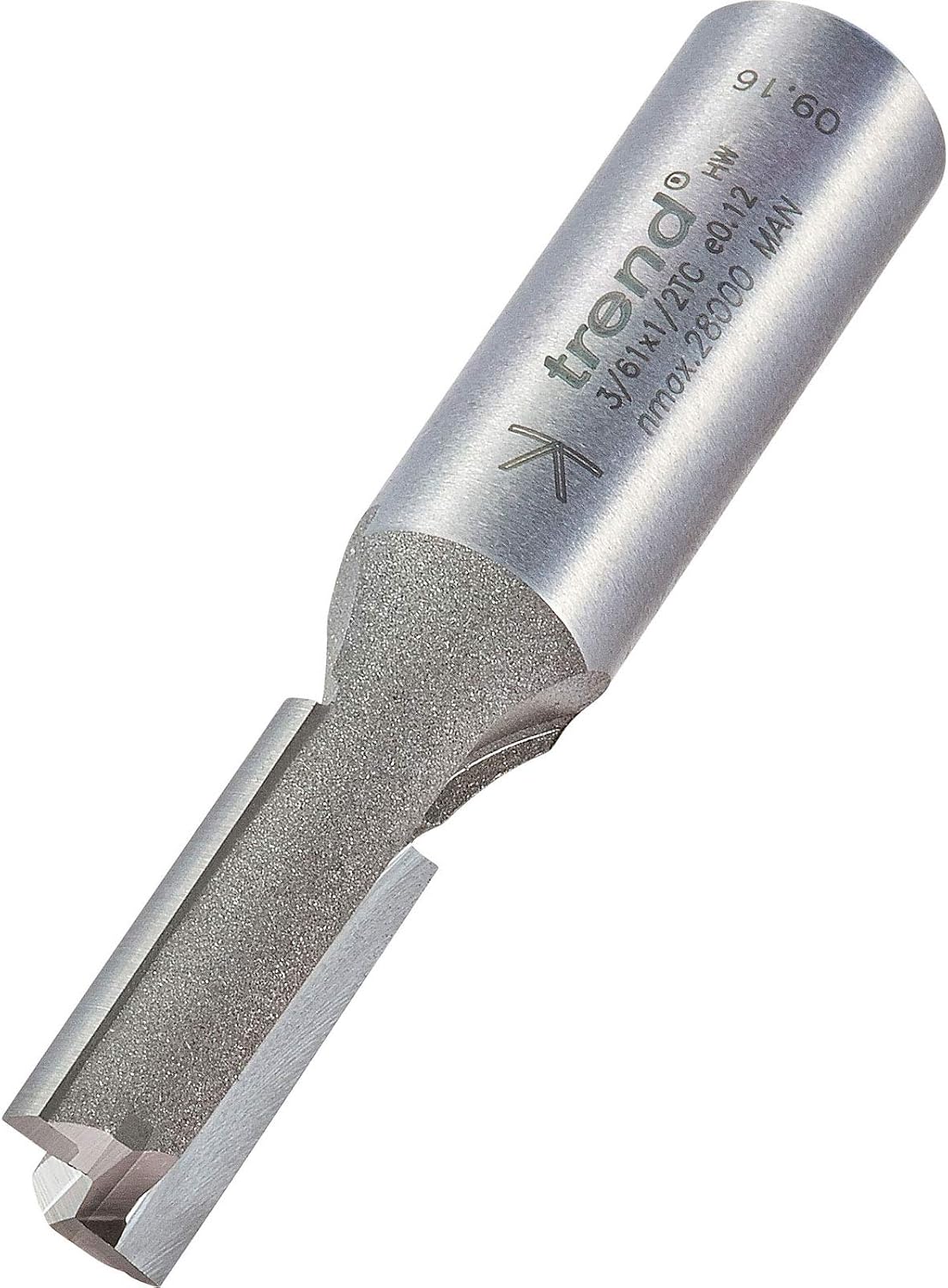 Trend Professional Straight Two Flute Router Cutter, 1/2 Inch Shank, 10mm Cut Diameter, 25mm Cut Length