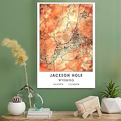 Jackson Hole Map Poster, Wyoming Map Art