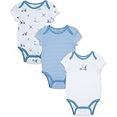 Little Me Clothes for Baby 3-Pack 100% Cotton Scratch Free Tag Bodysuits, Newborn to 9 Months