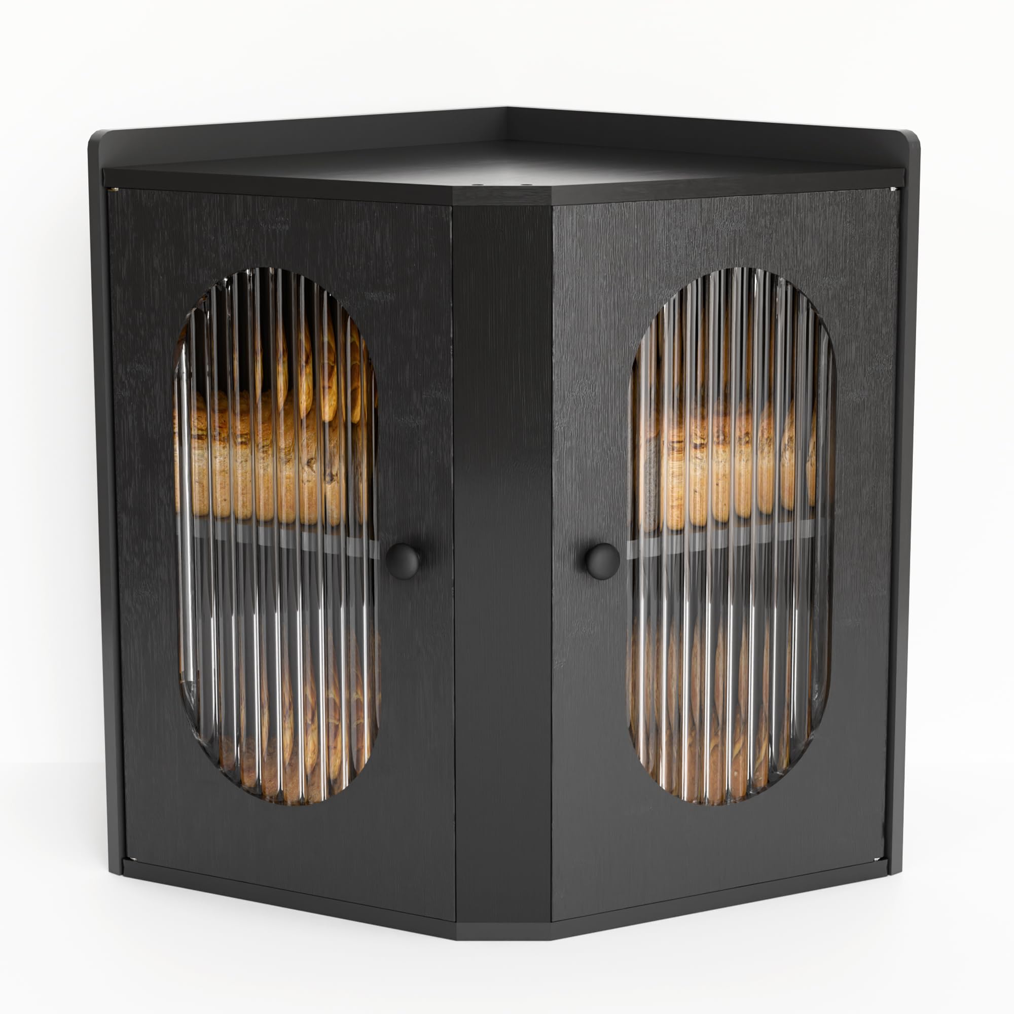 Photo 1 of **********MISSING PARTS*******
Stylstoreazy Corner Bread Box for Kitchen Countertop,2-Tier Extra Large Adjustable Bread Storage Container for Homemade Bread,Bamboo Bread Holder for Kitchen Counter,Cabinet,Pantry Shelf (Black)