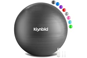 kisnbld Exercise Ball, Extra Thick Yoga Ball for Workout Pregnancy Stability, 4 Sizes Anti-Burst Balance Ball with Foot Pump - Heavy Duty Fitness Ball Chair for Office, Home & Gym