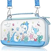 Gurgitat for Nintendo Switch 2 Carrying Case - Blue Shark Cute Kawaii Design with Handle and Strap for Switch 2 Travel Cases Portable Storage Carry Protective Hard Shell for Boys Teens Girls