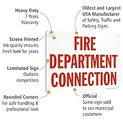 SmartSign "Fire Department Connection" Sign | 10" x