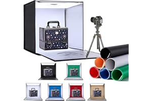 ZKEEZM Light Box Photography 24"x24" with 120LED Lights and 6 Color Backdrops Photo Box with Lights, Foldable Light Box with Adjustable Brightness, 6000-6500K Dimmable Portable Picture Box Shooting