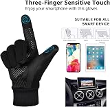 BIKINGMOREOK Winter Gloves Men Women 3M Thinsulate Touchscreen Warm Black L view 4