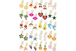 AIDSOTOU Girls Hypoallergenic Huggie Hoop Earrings with Charm Cute Small Dangle Hoop Earrings Set (10-20 Pairs)