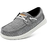 STQ Women Boat Shoes with Orthopedic Insole Slip On Business Casual Shoe for Plantar Fasciitis Lightweight Canvas Loafer