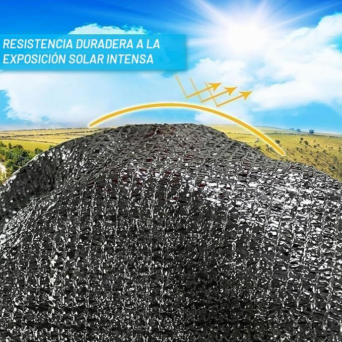 Red de sombreado 2 x 5 m, Red de protección Solar con Ojales, Tejido de protección Visual 90% Efecto sombreado, Red de protección Solar para Invernadero, Red de Sombra para jardín, Red de protección