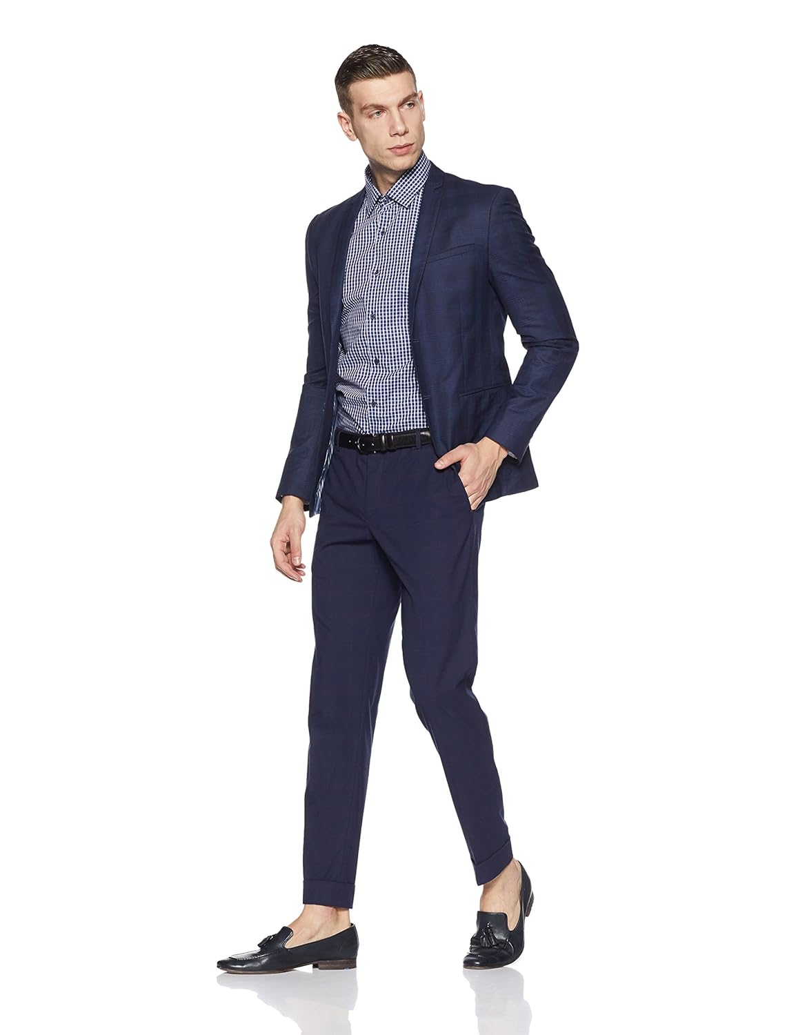 diverse men's checkered regular fit formal shirt