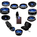 5StarPrime Phone Camera Lens Kit - 9 in 1 Macro Zoom, Super Wide Angle, Telephoto, Fisheye, CPL, Kaleidoscope, Starburst - Compatible iPhone, Samsung, Android Phone Tablet