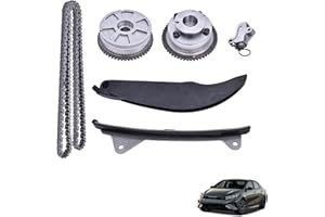24350-2E700 243212E010 Timing Chain Kit with CVVT Gear Sprockets Compatible with 2017-2021 Hyundai Elantra Kona Veloster 2.0L