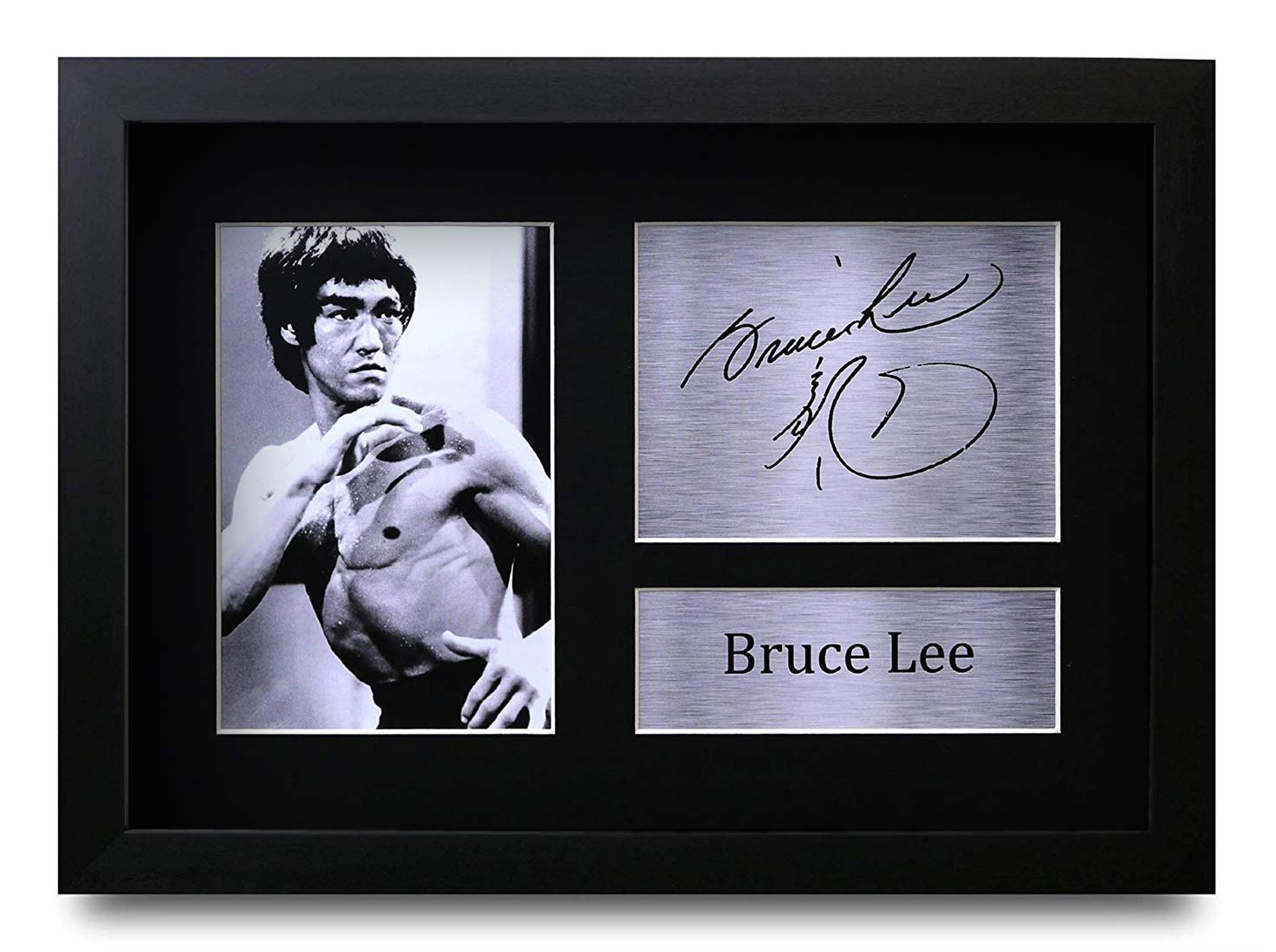 HWC Trading FR Bruce Lee Gift Signed FRAMED A4 Printed Autograph Martial Arts Enter The Dragon Gifts Print Photo Picture Display