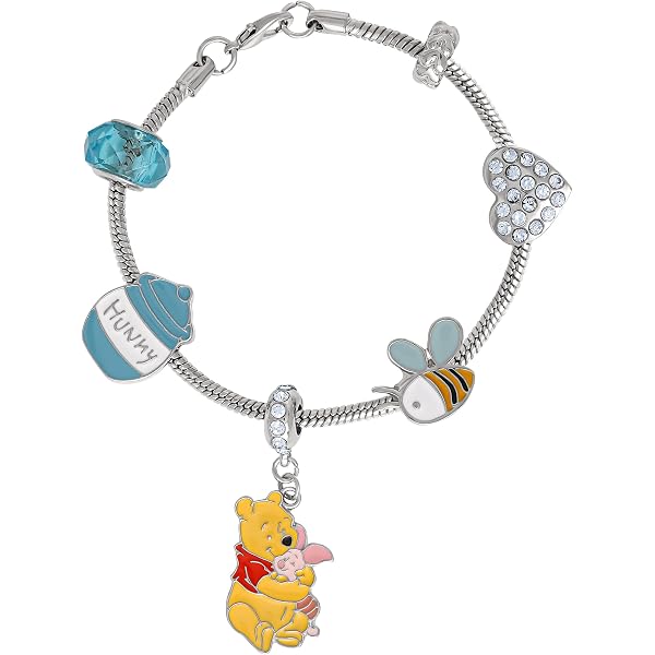 Pulsera De La Amistad Poohs - Dije De Winnie Pooh Y Cerdito - Ajustable - Regalo Para Mejores Amigas