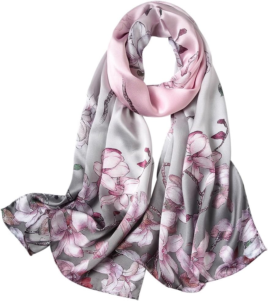 Women's Silk Scarf Fashion Sunscreen Shawls Wraps for Headscarf&Neck