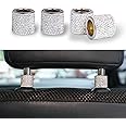JUSTTOP Car Seat Headrest Decoration, 4 Pack Car Headrest Collars, Rhinestone Interior Car Seat Accessories, Bling Bling Crystal Diamond Car Interior Decoration Ring (AB Color)