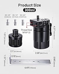 EVIL ENERGY Oil Catch Can, 300ML Baffled Oil Can