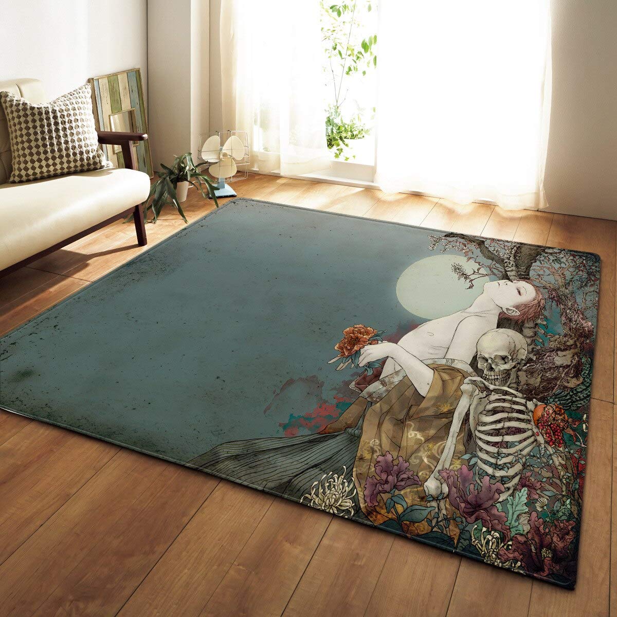 Carpet 3 Colorful Skull Carpet Living Room Carpet Beroom Large Size Rugs Parlor Restaurant Floor Mat Hallway Area Rugs Sofa Tapete