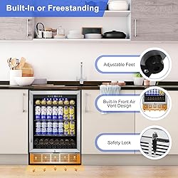 Beverage Refrigerator 24 inch-200 Can Drink Fridge