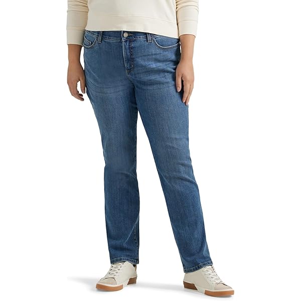 Jeans Lee Femme Natural Fit - Taille 22W - Coupe Droite Délavée - État Très Bon