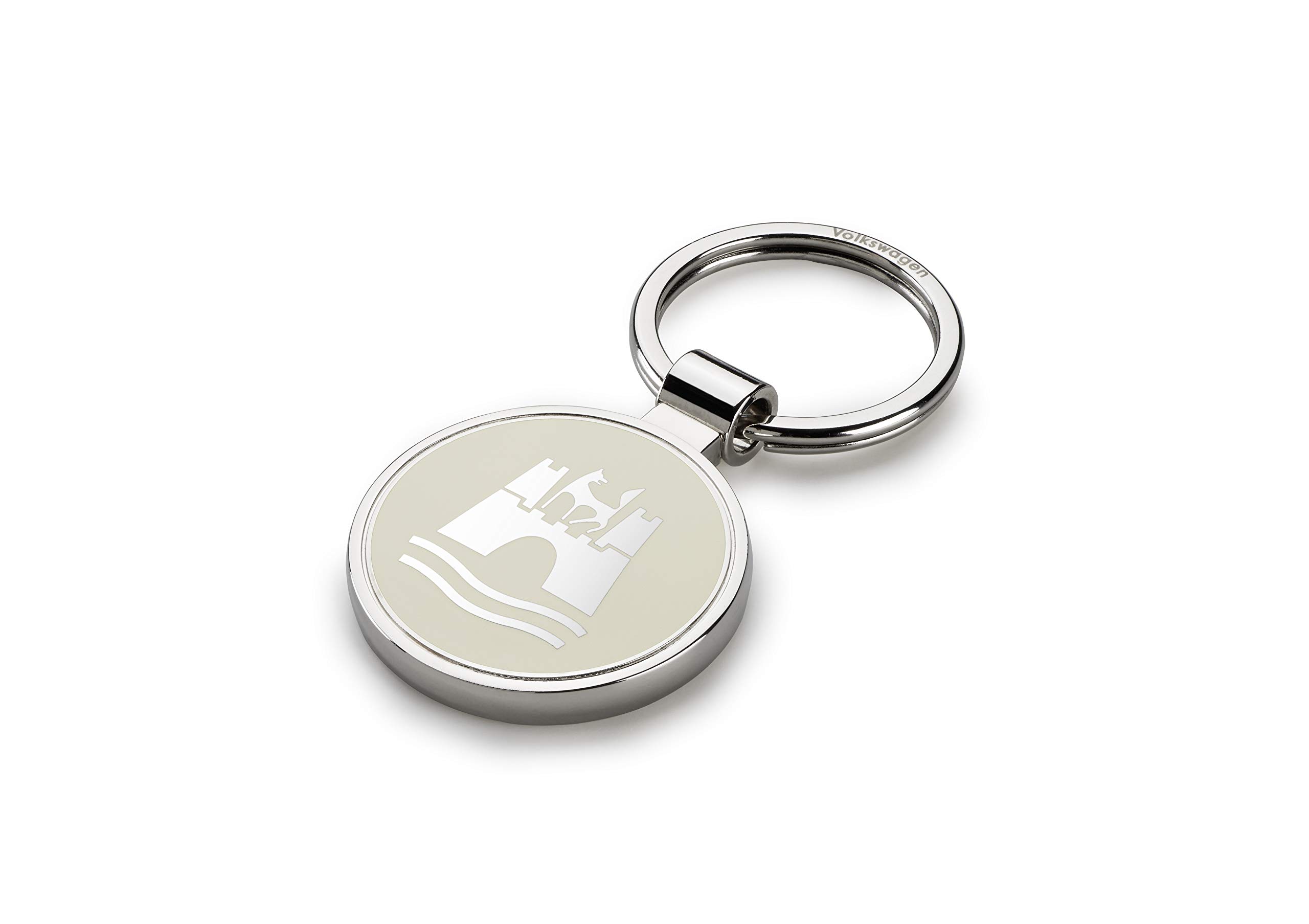 Volkswagen Keyring original VW “Wolfsburg coat of arms” classic pendant in cream