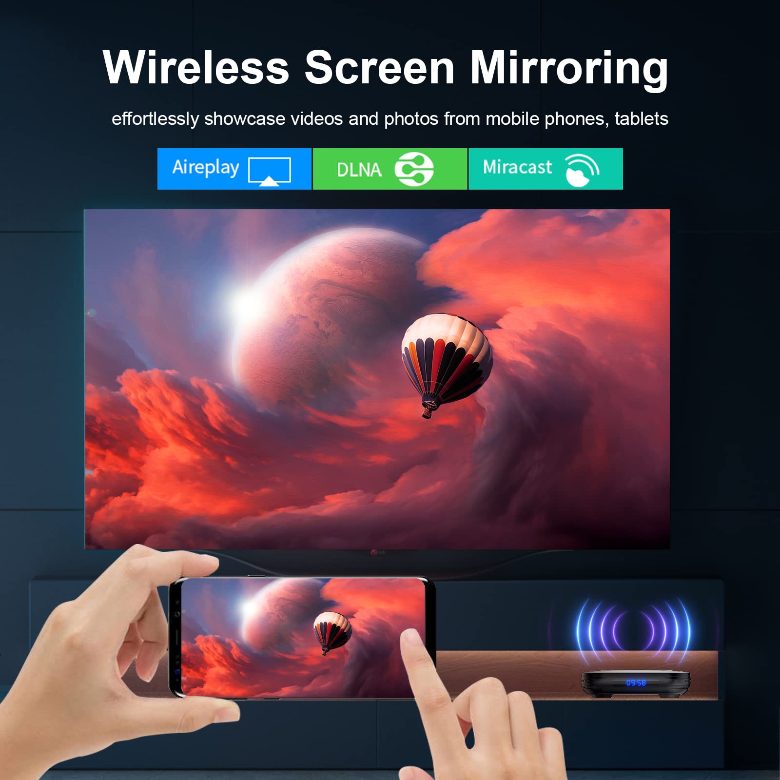 Android TV Box 12.0 4GB 64GB TV Box 2024 Support 8K Dual-WiFi 2.4G 5.8G Android Box H618 Chipset with HDR10 BT5.0 USB 2.0 3D Ethernet with Mini Backlit Keyboard