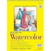 Strathmore 300 Series Watercolor Paper Pad, Top Wire Bound, 9x12 inches, 12 Sheets (140lb/300g) - Artist Paper for Adults and Students - Watercolors, Mixed Media, Markers and Art Journaling