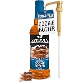 Syruvia Sugar Free Coffee Syrup, Cookie Butter Flavored Syrup for Drinks, Lattes, and Desserts &ndash; 25.4 fl oz - with Pump