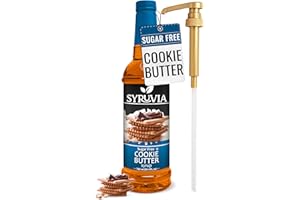 Syruvia Sugar Free Coffee Syrup, Cookie Butter Flavored Syrup for Drinks, Lattes, and Desserts – 25.4 fl oz, With Pump