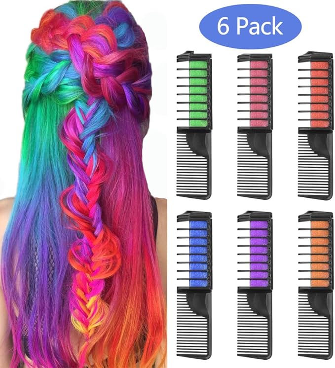 Hair Chalk Comb Temporary Hair Dye Hair Color Brush Glitter Paint